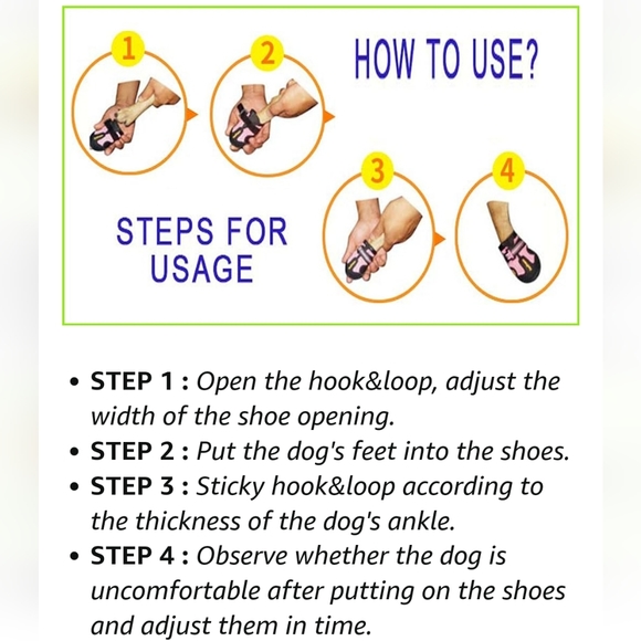 TRUE LOVE Dog Shoes Waterproof Anti-Slip Rain Boots with Reflective [NWOT] - Picture 4 of 5